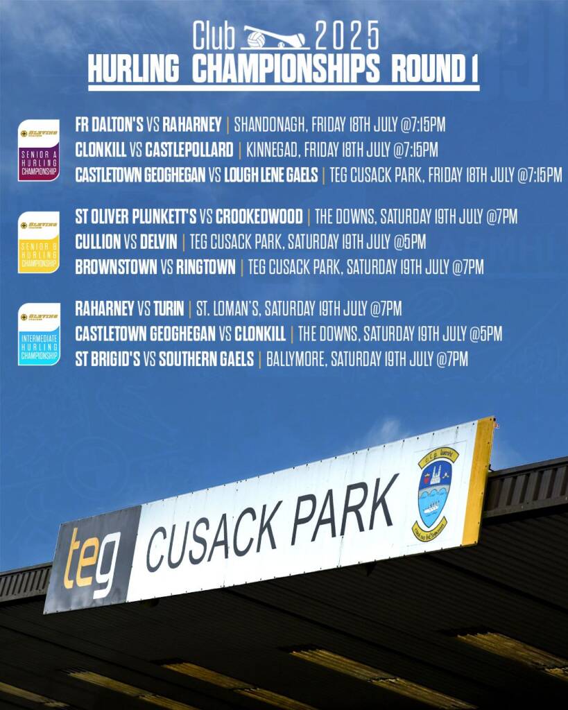 2025 Hurling Club Championships Round 1 Fixtures