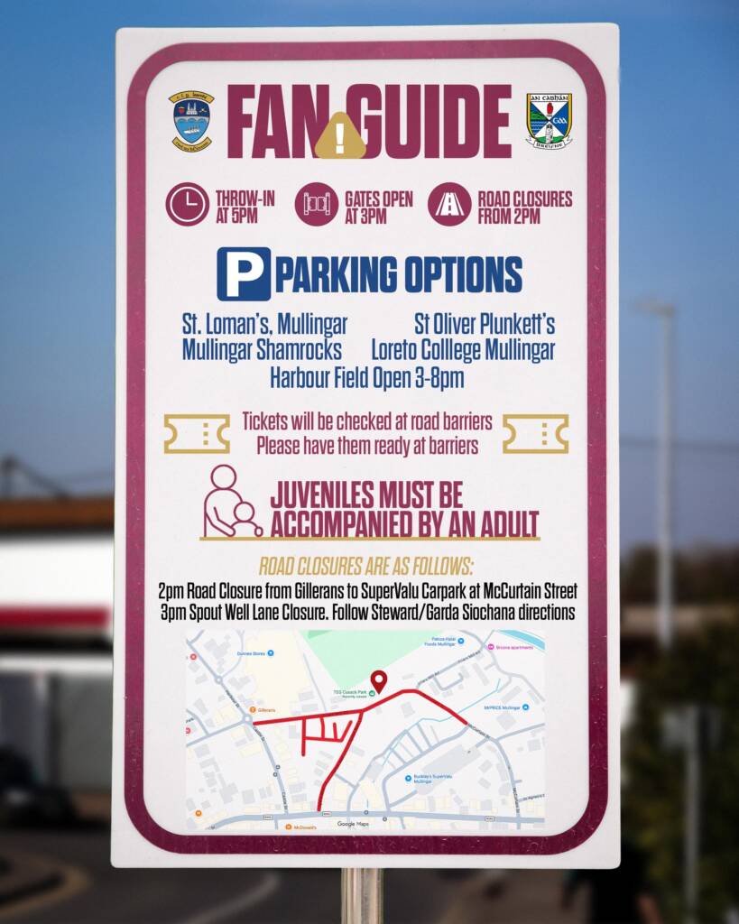 Supporter Information for Saturday’s All-Ireland Round 1 Match!
