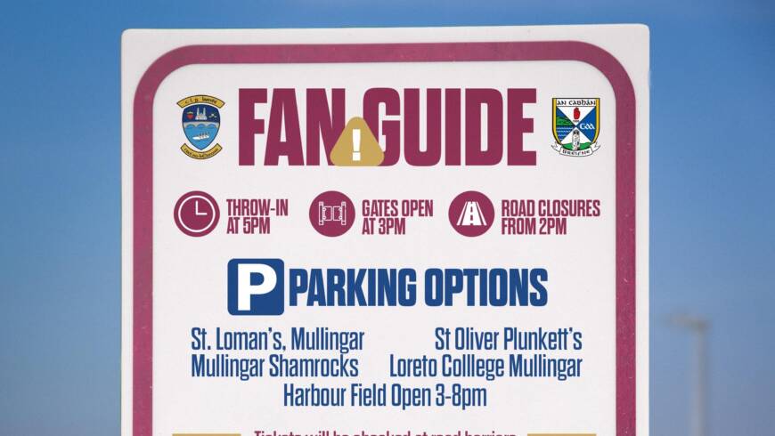 Supporter Information for Saturday’s All-Ireland Round 1 Match!