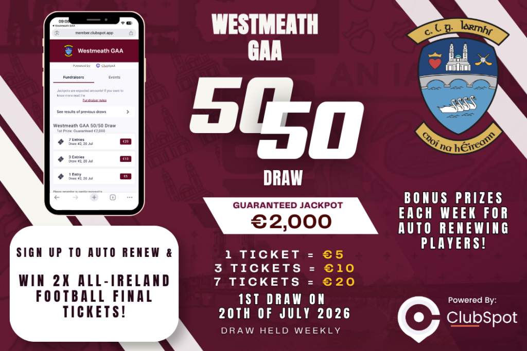 50/50 Draw – 5 Days To Go!