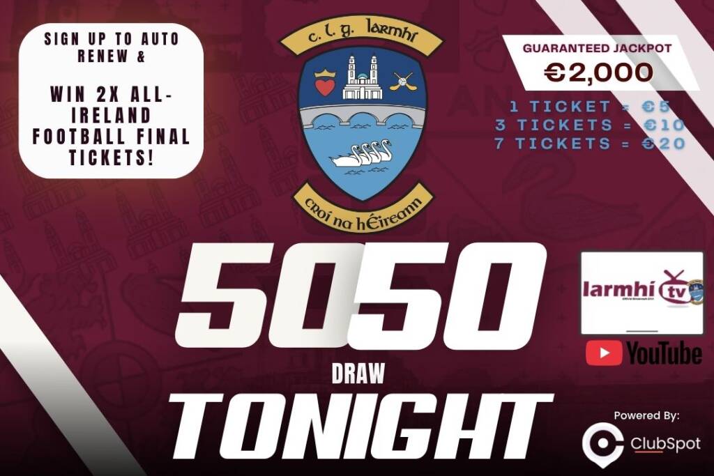 50/50 DRAW TONIGHT!