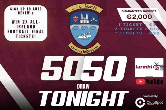 50/50 DRAW TONIGHT!